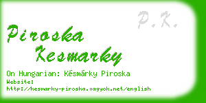 piroska kesmarky business card